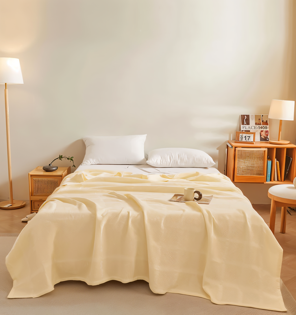 AirBlanket | Ademende katoenen wafeldeken - Zacht & lichtgewicht, knusse woondecoratie