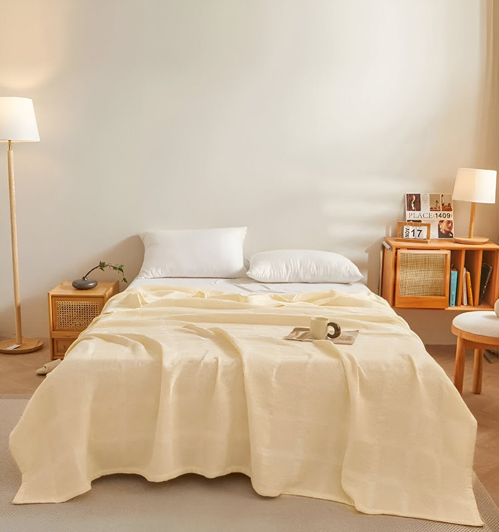 AirBlanket | Ademende katoenen wafeldeken - Zacht & lichtgewicht, knusse woondecoratie