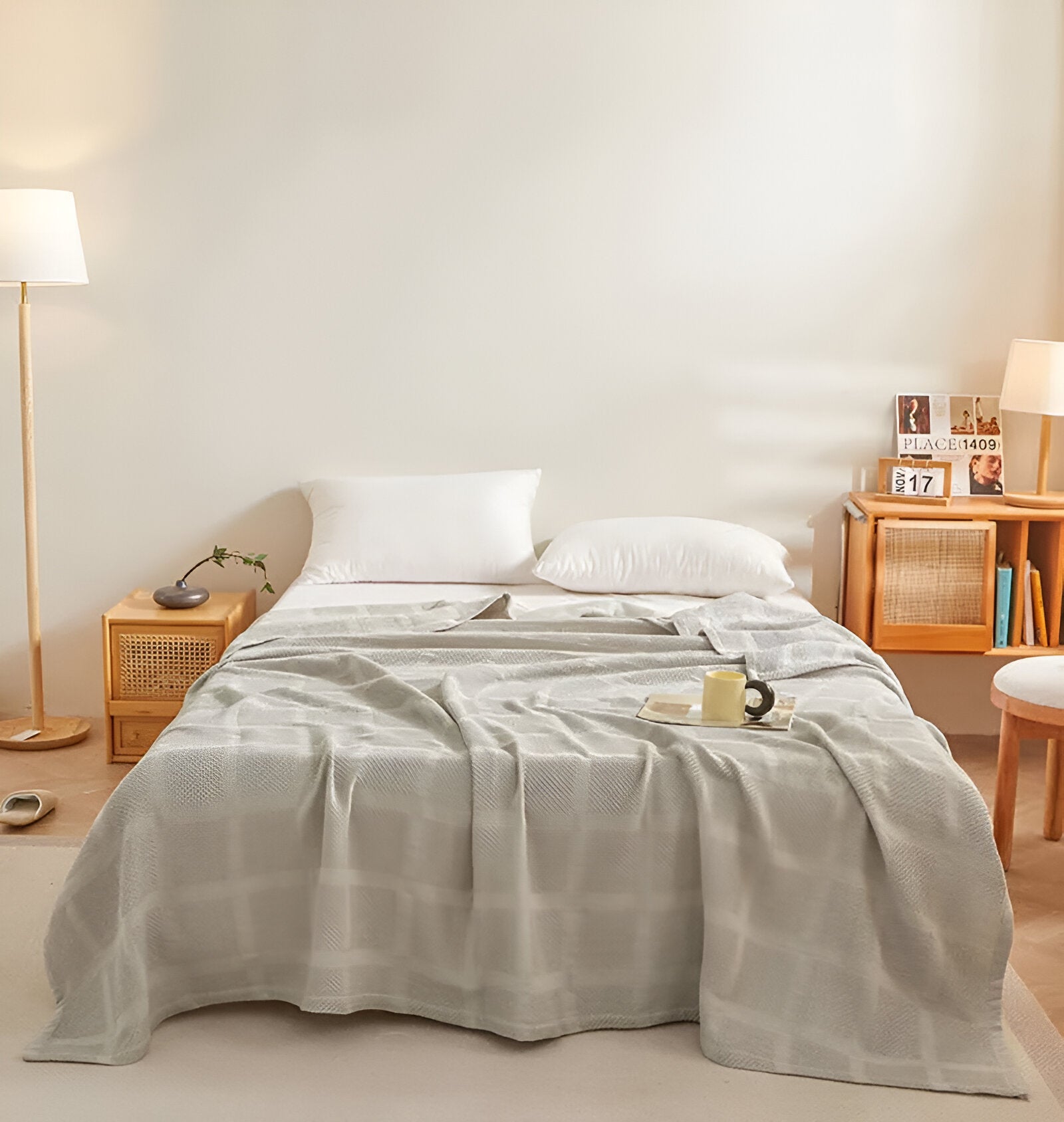 AirBlanket | Ademende katoenen wafeldeken - Zacht & lichtgewicht, knusse woondecoratie