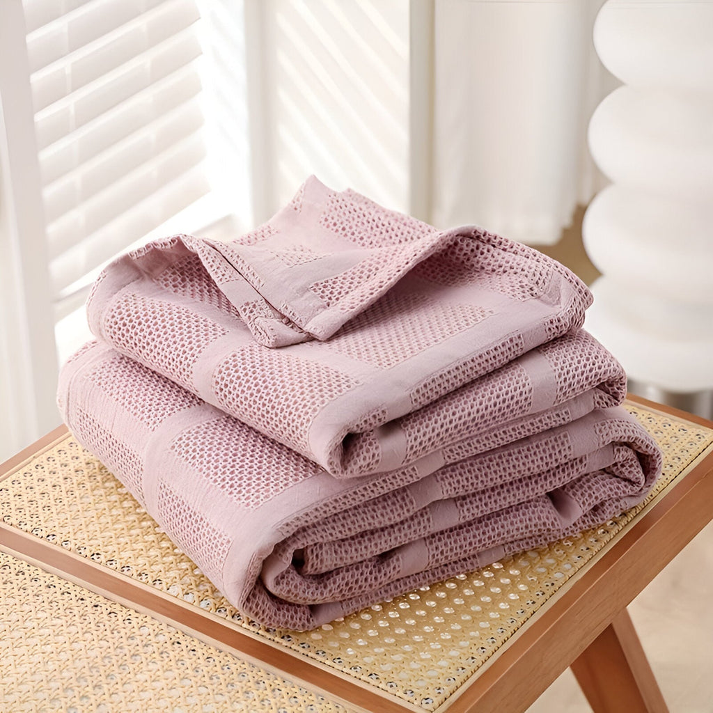 AirBlanket | Ademende katoenen wafeldeken - Zacht & lichtgewicht, knusse woondecoratie
