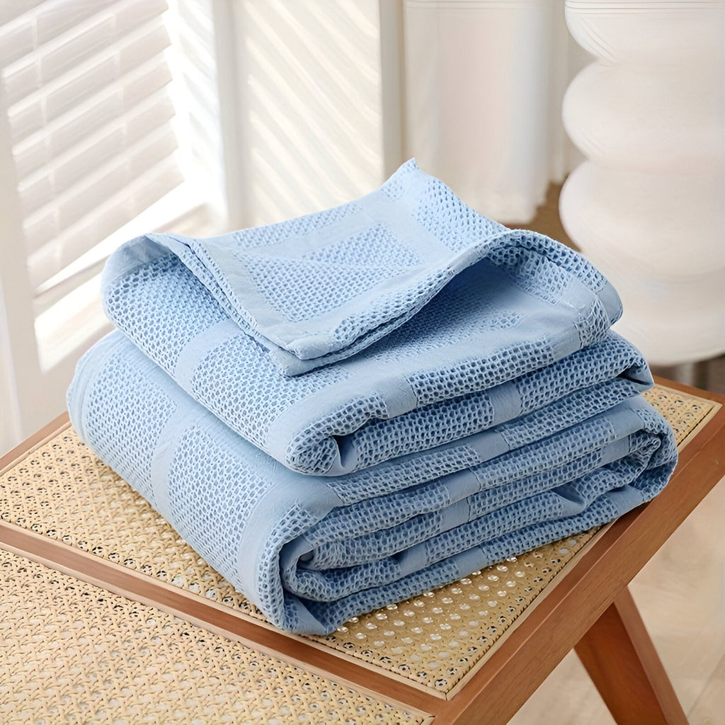 AirBlanket | Ademende katoenen wafeldeken - Zacht & lichtgewicht, knusse woondecoratie