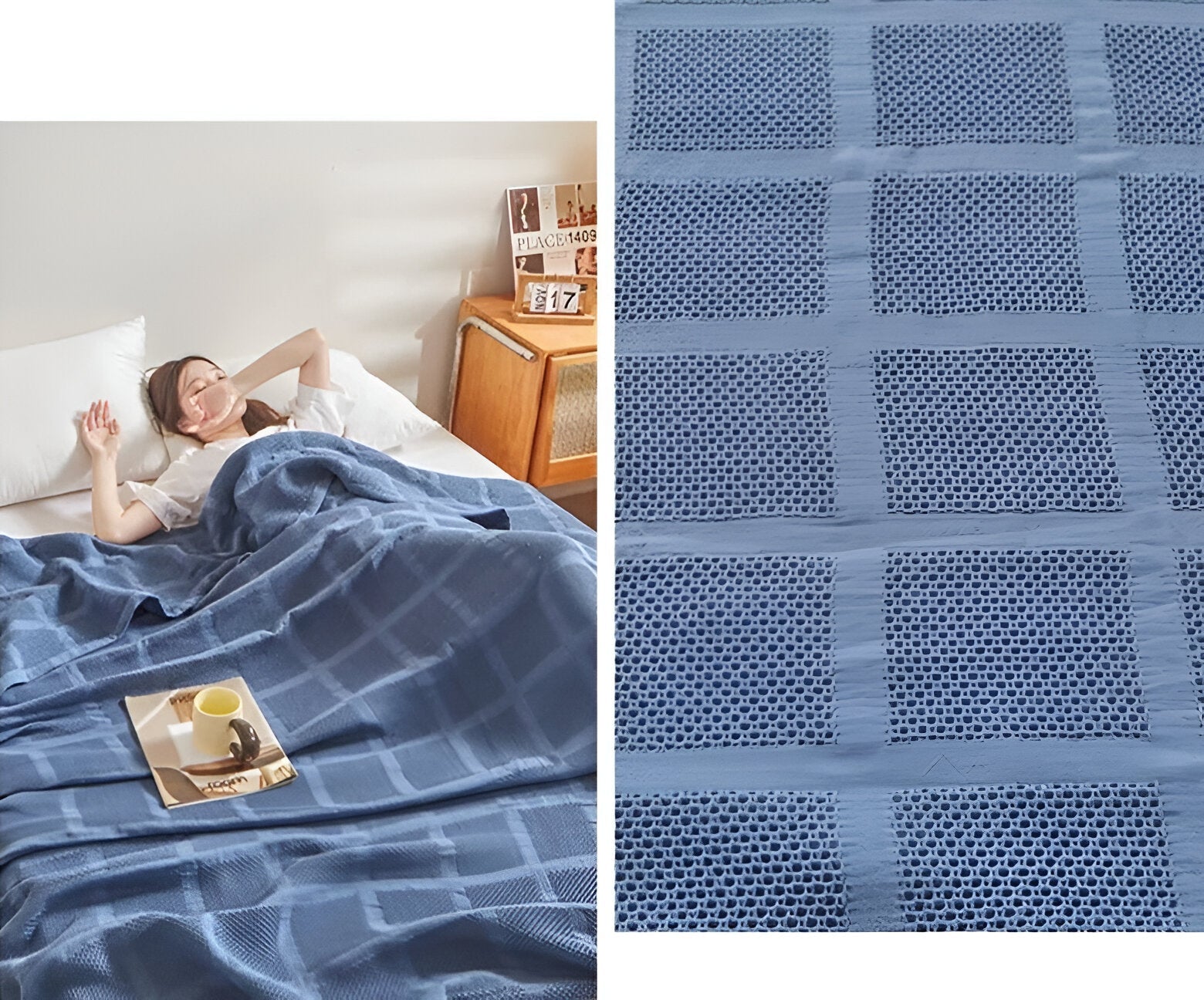 AirBlanket | Ademende katoenen wafeldeken - Zacht & lichtgewicht, knusse woondecoratie