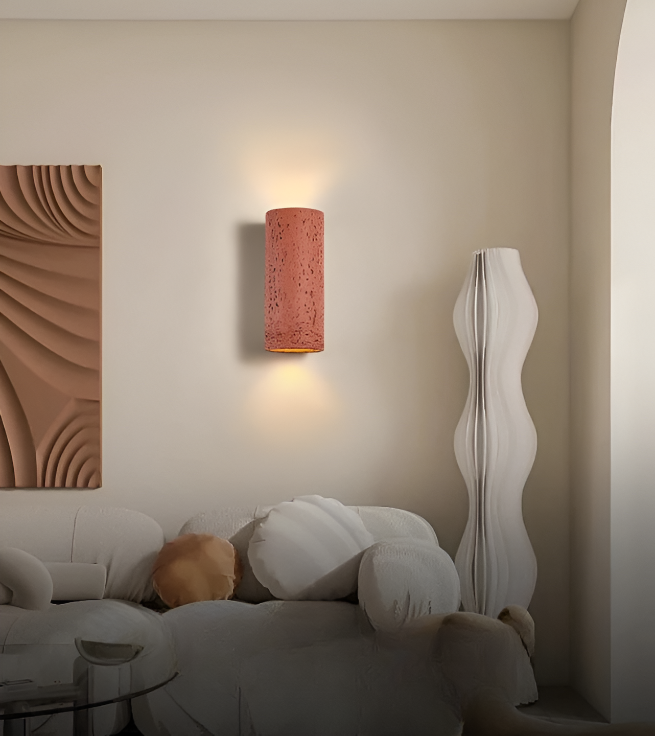 StoneBeam |  LED Cilinderbuis Wandlamp - Op-en-neer stenen wandarmatuur, moderne verlichting voor thuis en buiten