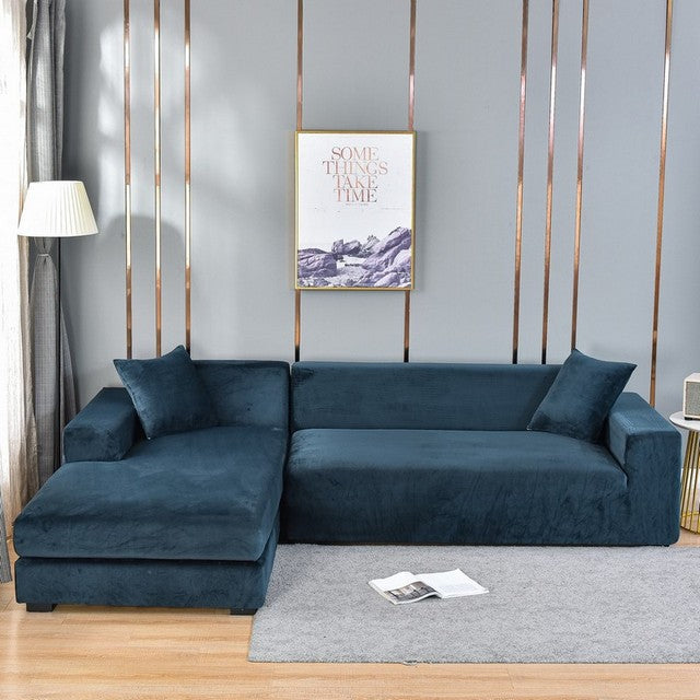SnugCover | Elastische Fluwelen Bankhoes – Stretch Hoes, Antislip, Zachte Pluche Meubelhoes
