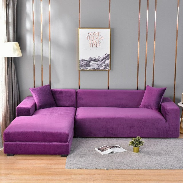 SnugCover | Elastische Fluwelen Bankhoes – Stretch Hoes, Antislip, Zachte Pluche Meubelhoes