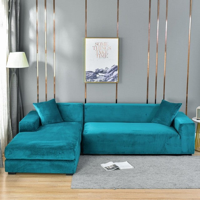 SnugCover | Elastische Fluwelen Bankhoes – Stretch Hoes, Antislip, Zachte Pluche Meubelhoes