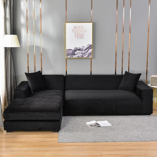 SnugCover | Elastische Fluwelen Bankhoes – Stretch Hoes, Antislip, Zachte Pluche Meubelhoes