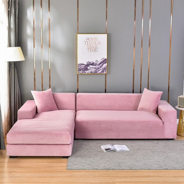 SnugCover | Elastische Fluwelen Bankhoes – Stretch Hoes, Antislip, Zachte Pluche Meubelhoes