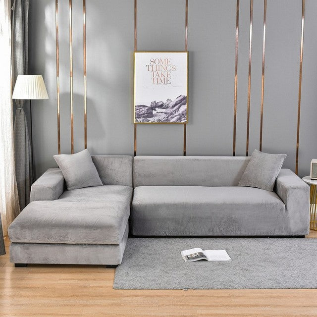 SnugCover | Elastische Fluwelen Bankhoes – Stretch Hoes, Antislip, Zachte Pluche Meubelhoes