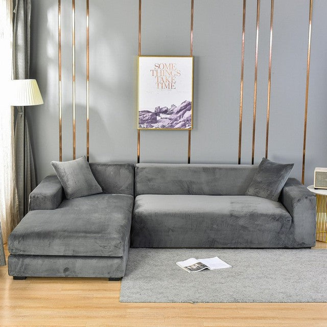 SnugCover | Elastische Fluwelen Bankhoes – Stretch Hoes, Antislip, Zachte Pluche Meubelhoes