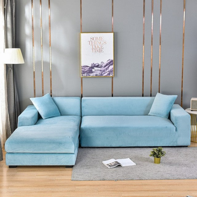 SnugCover | Elastische Fluwelen Bankhoes – Stretch Hoes, Antislip, Zachte Pluche Meubelhoes