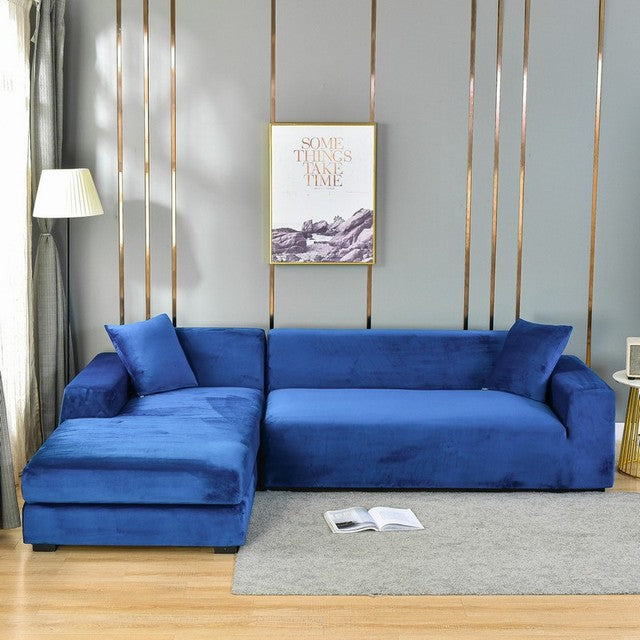 SnugCover | Elastische Fluwelen Bankhoes – Stretch Hoes, Antislip, Zachte Pluche Meubelhoes