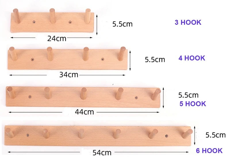 WoodHaven | Rustiek houten wandrek – stijlvolle kapstok en sleutelhouder voor in de hal
