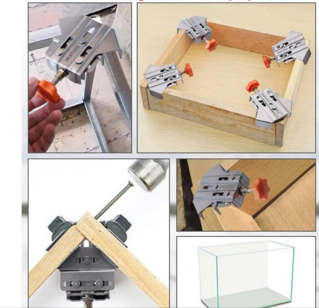 ClampRight | Haakse hoekklem-set - Heavy-Duty houtbewerking, doe-het-zelf, nauwkeurige 90° hoekklemmen