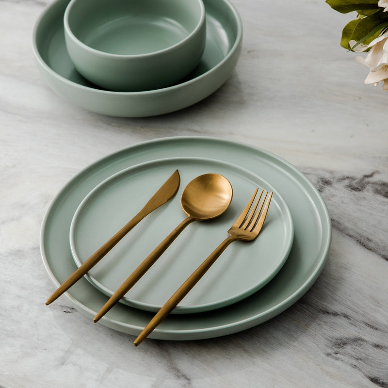 Finix | Minimalistische bestekset van roestvrij staal - Modern bestek voor de eetkamer, elegant tafelgerei