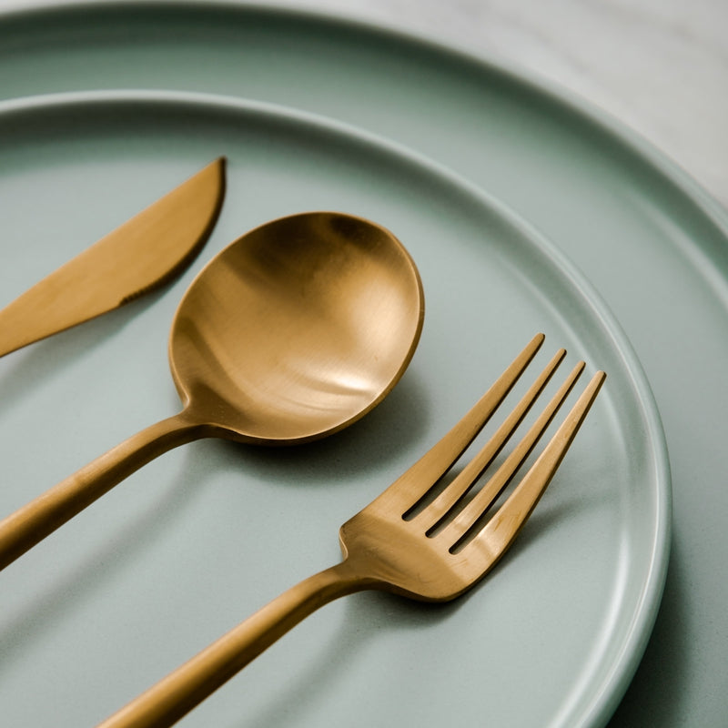 Finix | Minimalistische bestekset van roestvrij staal - Modern bestek voor de eetkamer, elegant tafelgerei