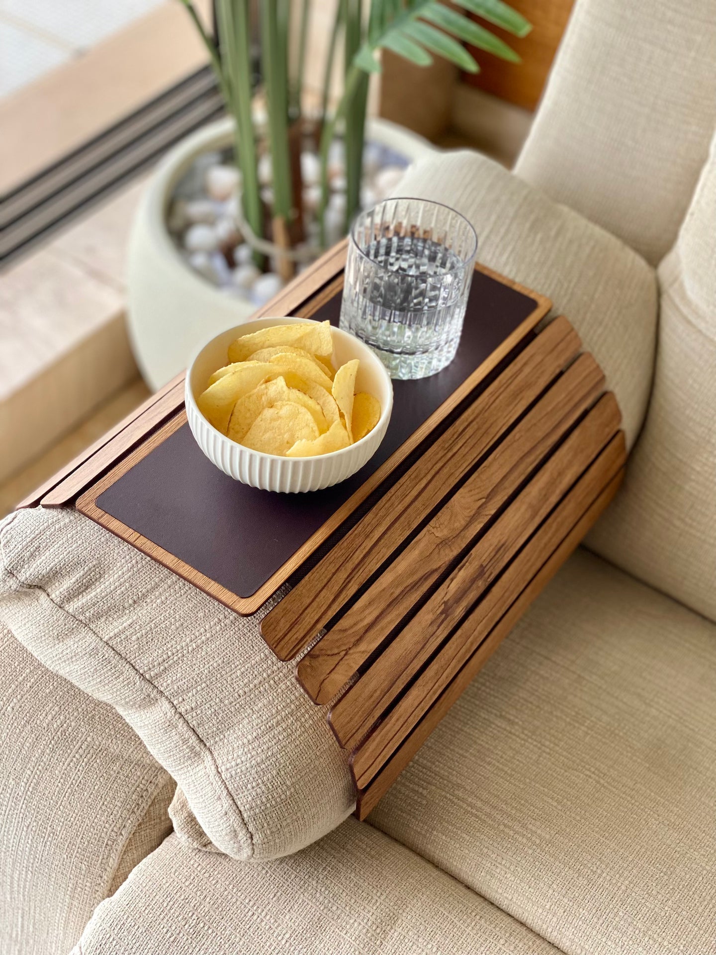 CouchTray | Houten bank armleuning - Elegant, Ruimtebesparend, Antislip voor Woonkamer