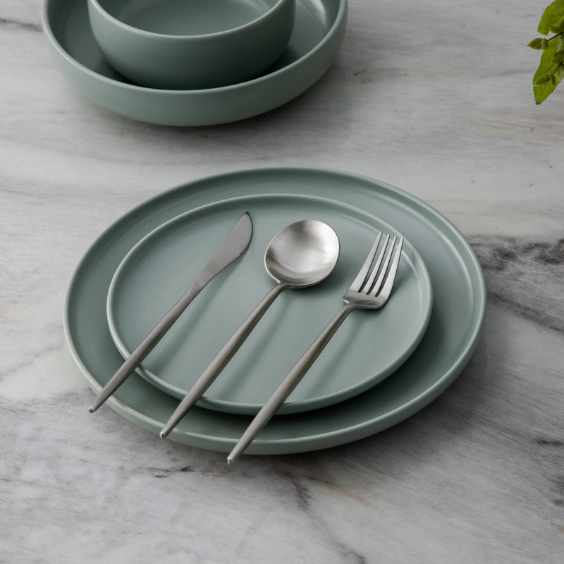Finix | Minimalistische bestekset van roestvrij staal - Modern bestek voor de eetkamer, elegant tafelgerei