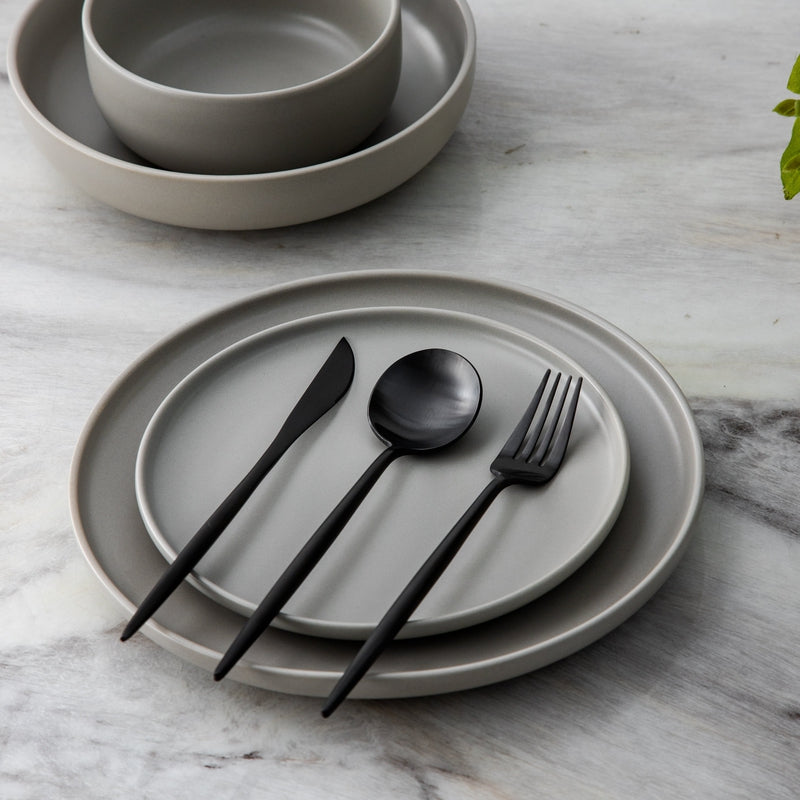 Finix | Minimalistische bestekset van roestvrij staal - Modern bestek voor de eetkamer, elegant tafelgerei