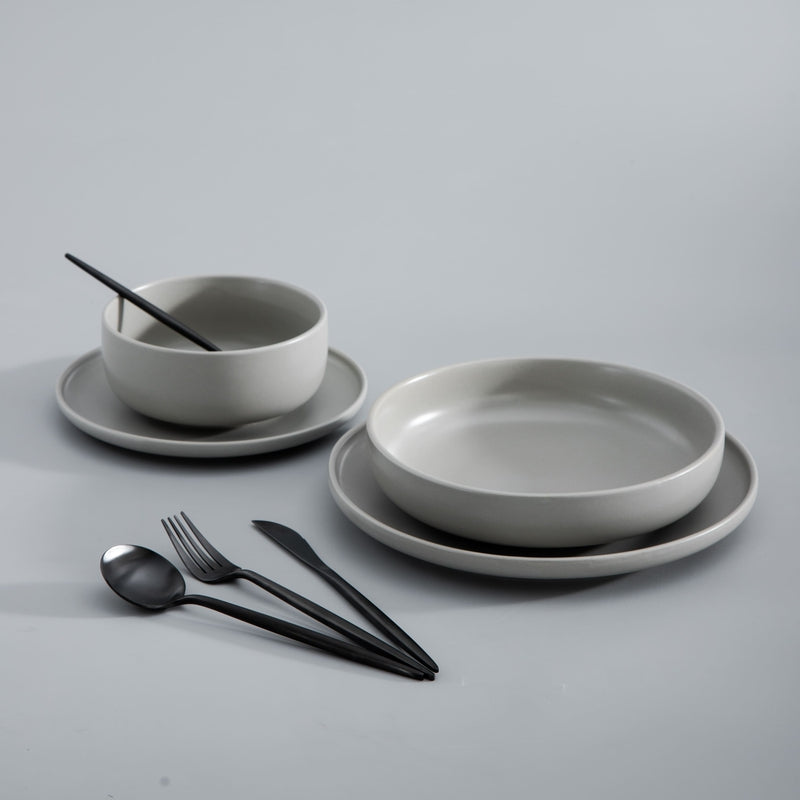 Finix | Minimalistische bestekset van roestvrij staal - Modern bestek voor de eetkamer, elegant tafelgerei