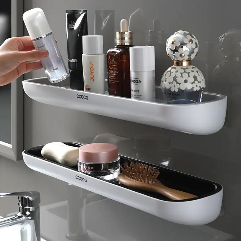 ShelfEase | Wandgemonteerde badkamerplank met handdoekhouder, waterbestendig