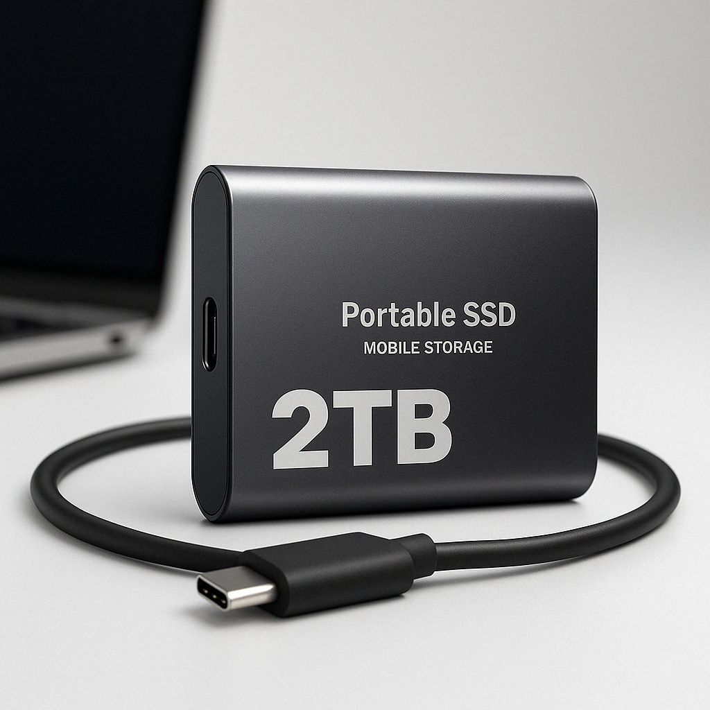 HyperDisk | 2 TB draagbare SSD – Snelle externe harde schijf, schokbestendig, voor pc en laptop