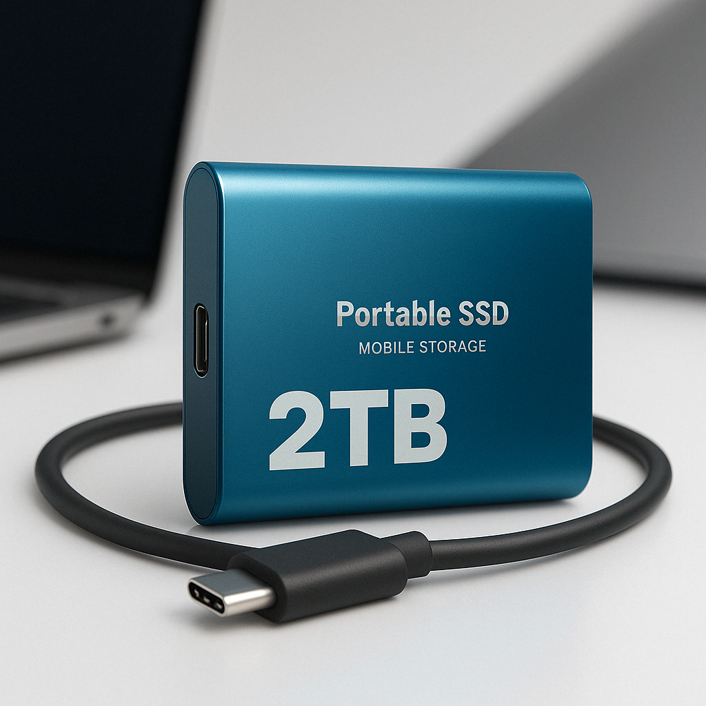 HyperDisk | 2 TB draagbare SSD – Snelle externe harde schijf, schokbestendig, voor pc en laptop