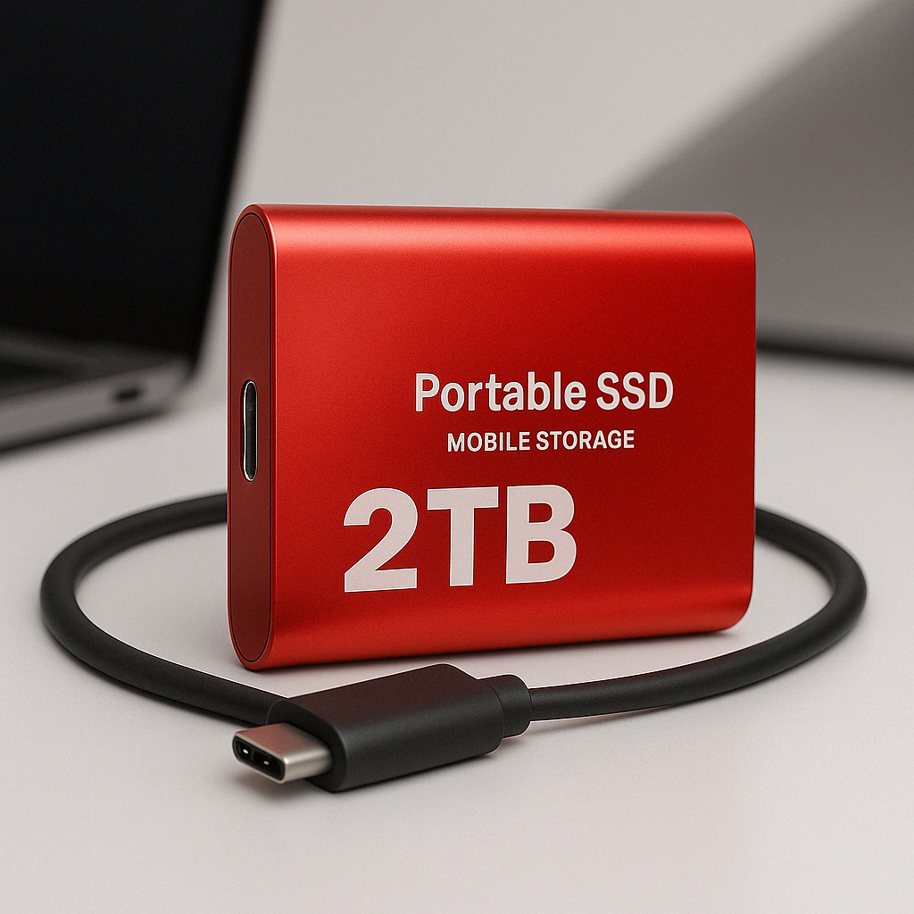 HyperDisk | 2 TB draagbare SSD – Snelle externe harde schijf, schokbestendig, voor pc en laptop