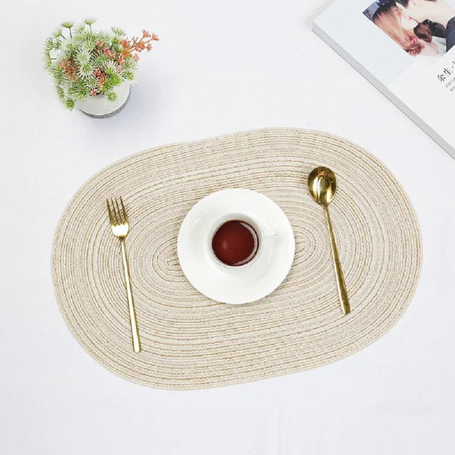 SageMat | Rustieke Boho Placemat Set - Handgemaakte Geweven Tafelmatten, Duurzame Eetkamerdecoratie