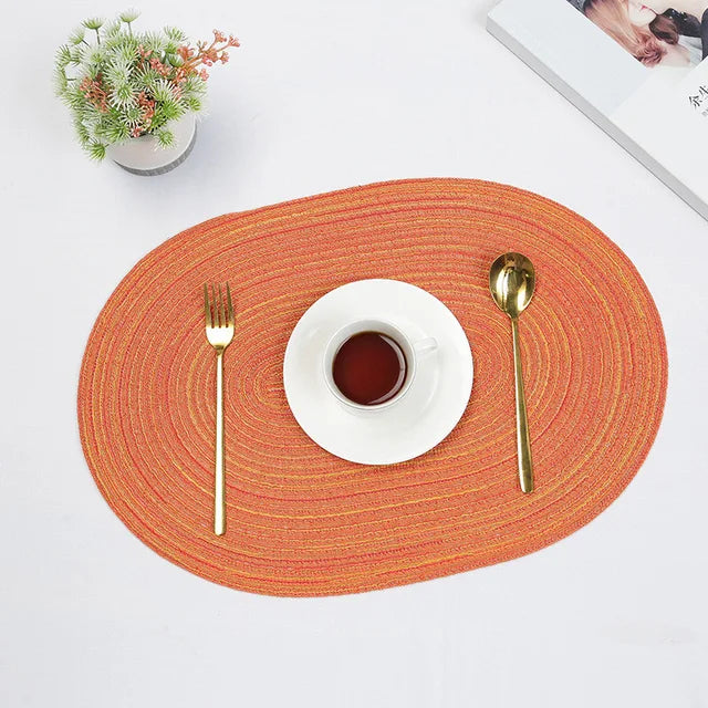 SageMat | Rustieke Boho Placemat Set - Handgemaakte Geweven Tafelmatten, Duurzame Eetkamerdecoratie