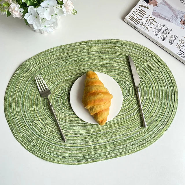 SageMat | Rustieke Boho Placemat Set - Handgemaakte Geweven Tafelmatten, Duurzame Eetkamerdecoratie