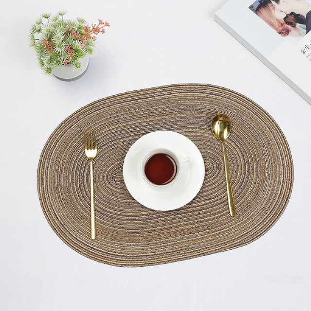 SageMat | Rustieke Boho Placemat Set - Handgemaakte Geweven Tafelmatten, Duurzame Eetkamerdecoratie