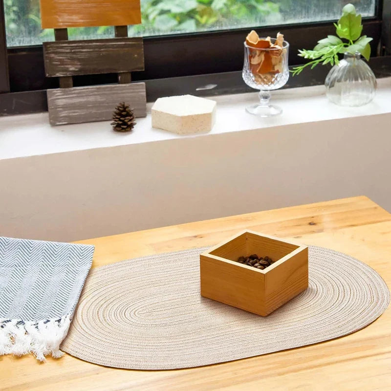SageMat | Rustieke Boho Placemat Set - Handgemaakte Geweven Tafelmatten, Duurzame Eetkamerdecoratie