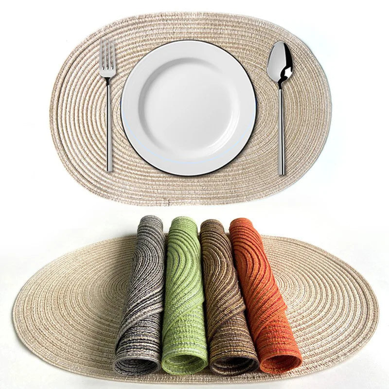 SageMat | Rustieke Boho Placemat Set - Handgemaakte Geweven Tafelmatten, Duurzame Eetkamerdecoratie