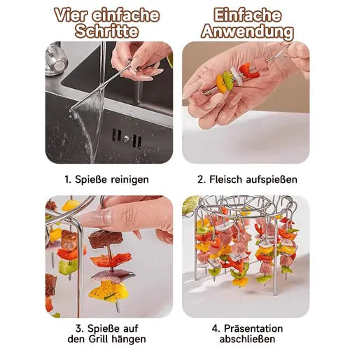 KebabLuxe | Premium Air Fryer Kebab Grill – Perfectly even BBQ skewer rack