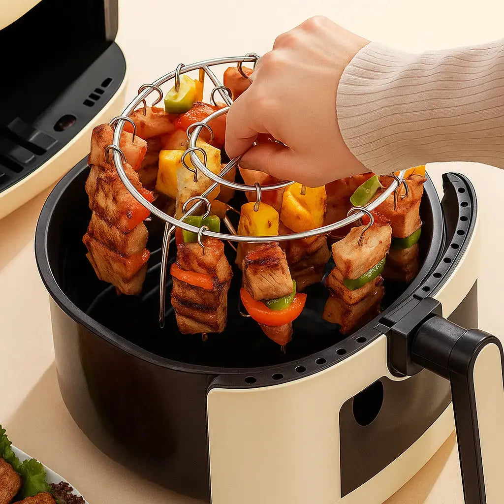KebabLuxe | Premium Air Fryer Kebab Grill – Perfectly even BBQ skewer rack
