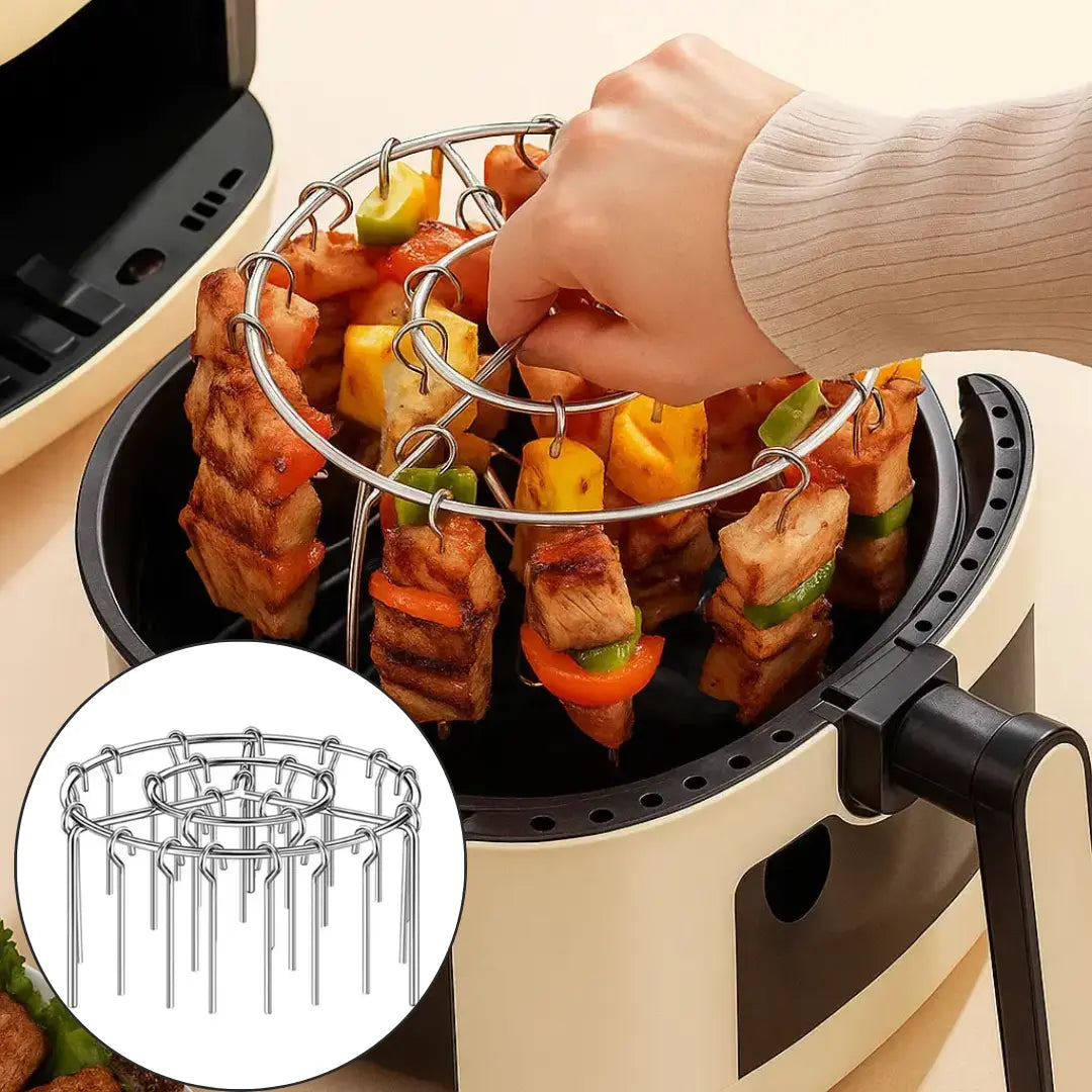 KebabLuxe | Premium Air Fryer Kebab Grill – Perfectly even BBQ skewer rack