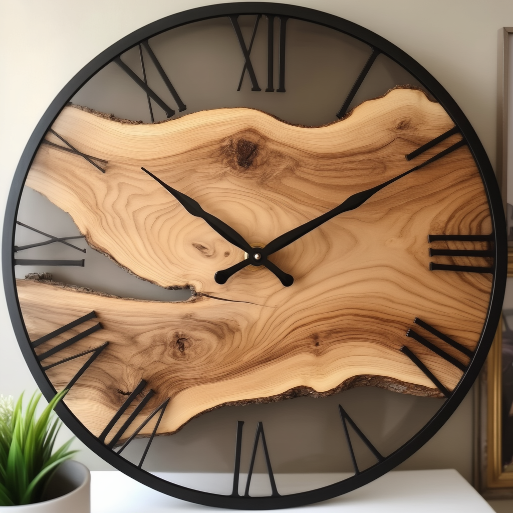 BirchBeat | Elegante houten wandklok - minimalistisch stil ontwerp zonder tikken, Scandinavische Woondecoratie