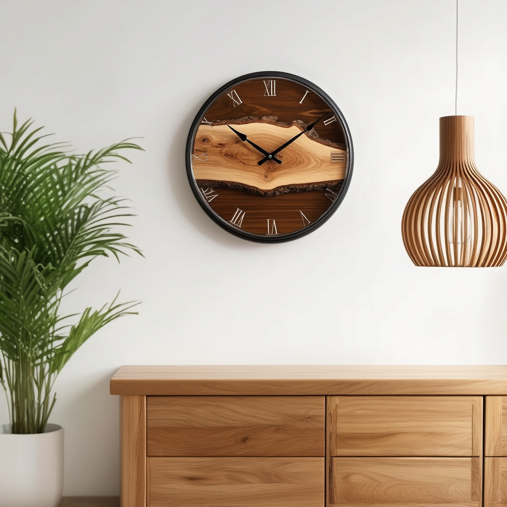 BirchBeat | Elegante houten wandklok - minimalistisch stil ontwerp zonder tikken, Scandinavische Woondecoratie