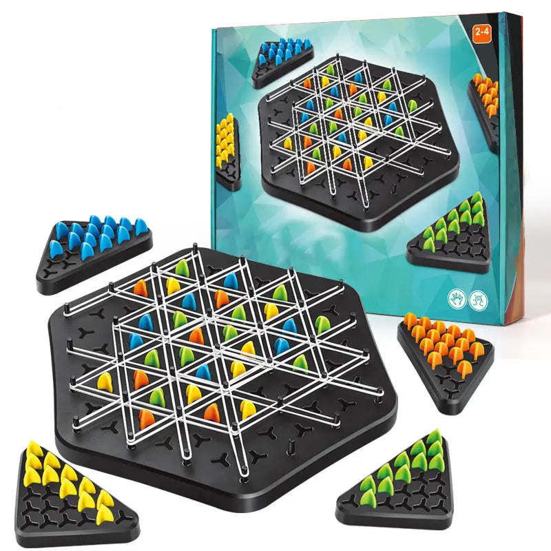 TriChain | Triangle Strategy Game – 2-4 spelers, hersenkrakend bordspel, verbetert je logica