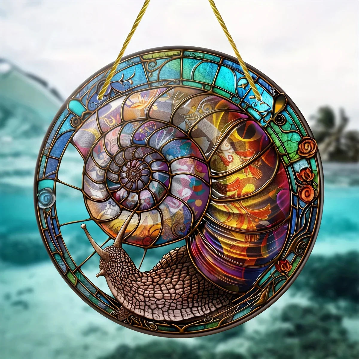 PrismaShell | Reuzenslak Kleurrijke Zonnevanger - Decoratief Raamornament voor Buiten