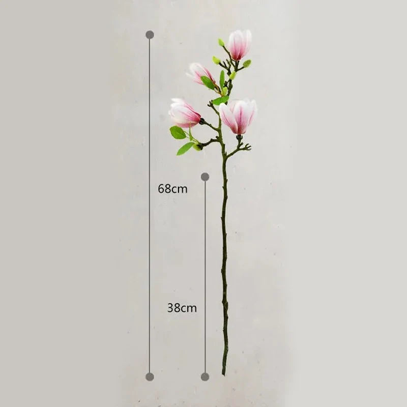 GraceBloom | Kunstmatige Magnolia Takken - Realistische Zijden Bloemenstelen voor Woondecoratie