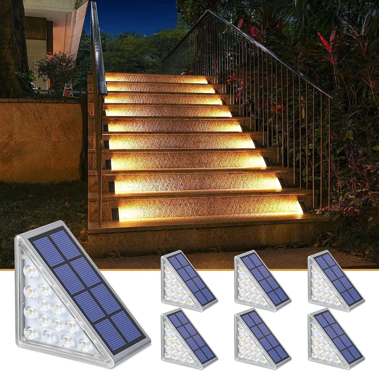 GloSteps | Driehoekige solar trapverlichting voor buiten