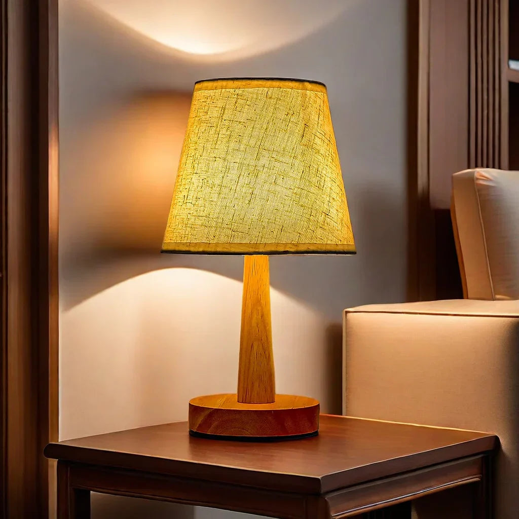 SoftGlow | Klassieke stoffen tafellamp - LED USB nachtlamp voor slaapkamer en woonkamer