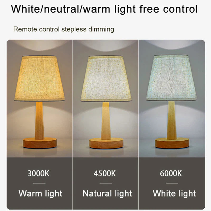 SoftGlow | Klassieke stoffen tafellamp - LED USB nachtlamp voor slaapkamer en woonkamer