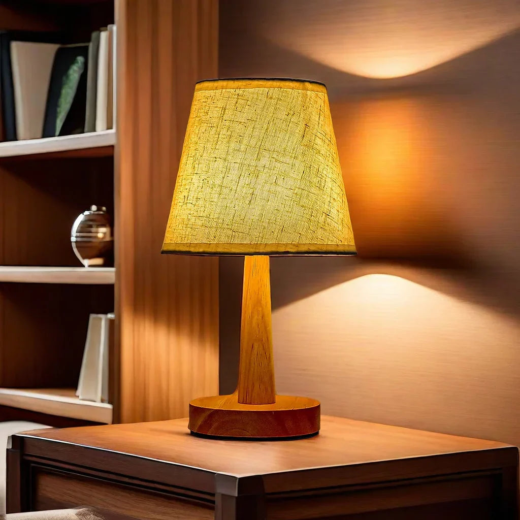 SoftGlow | Klassieke stoffen tafellamp - LED USB nachtlamp voor slaapkamer en woonkamer