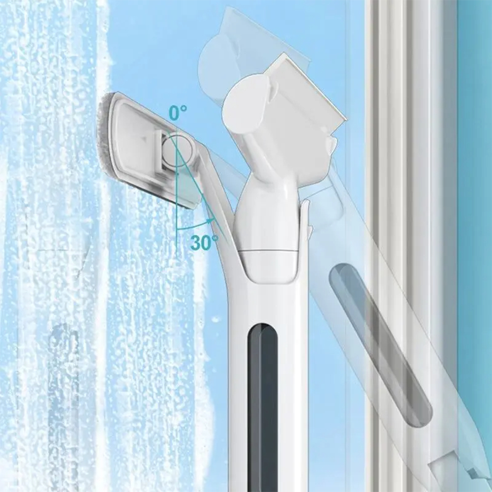 SpraySweep | 3-in-1 Telescopische Raamreiniger met Sproeier, Wisser & Ingebouwde Container