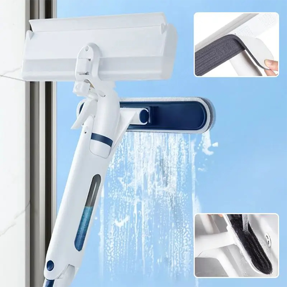 SpraySweep | 3-in-1 Telescopische Raamreiniger met Sproeier, Wisser & Ingebouwde Container