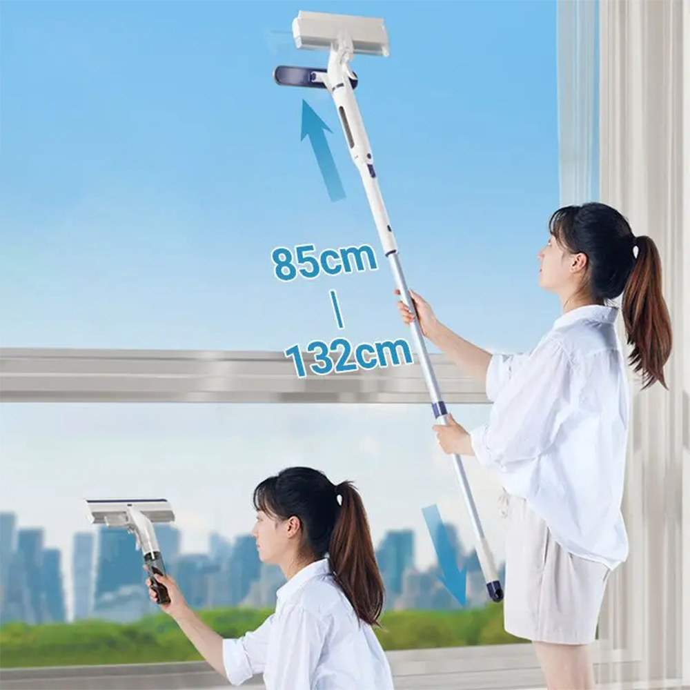 SpraySweep | 3-in-1 Telescopische Raamreiniger met Sproeier, Wisser & Ingebouwde Container