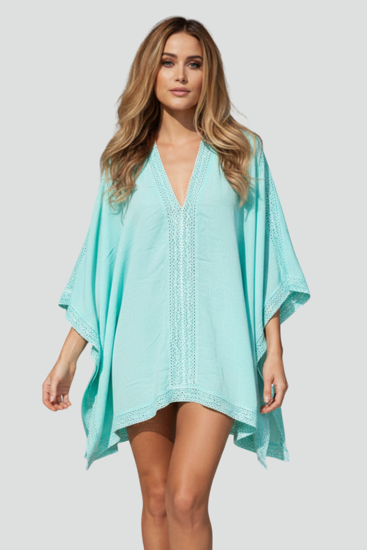Mireille | Dames V-hals getextureerde tuniek top – losvallende pasvorm